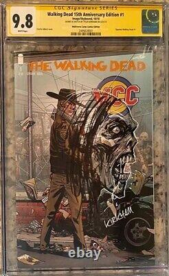 Cgc 9.8 Walking Dead 15th Anniversary Edition #1 Signé & Remarque Sketch Kirkham