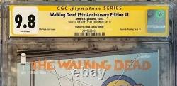 Cgc 9.8 Walking Dead 15th Anniversary Edition #1 Signé & Remarque Sketch Kirkham
