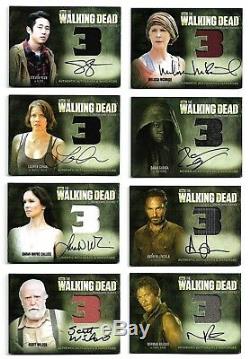 Cryptozoic The Walking Dead Season 3 Part 1 & 2 Autograph Armoire Ensemble Complet