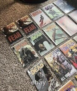 ÉNORME Lot de bandes dessinées The Walking Dead 71 Volumes TOTAUX zombies marvel dc image