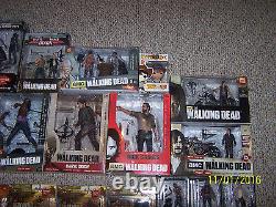 Ensemble complet de figurines Walking Dead McFarlane Lot Série 1-10 Color Tops exclusif.