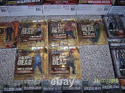 Ensemble complet de figurines Walking Dead McFarlane Lot Série 1-10 Color Tops exclusif.
