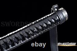 Épée artisanale japonaise de samouraï Walking Dead en acier T10 trempé à l'argile