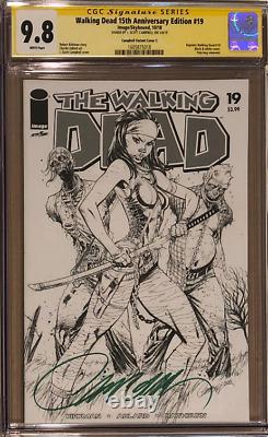 L'édition du 15e anniversaire de The Walking Dead #19 Campbell B/W CGC 9.8 SS