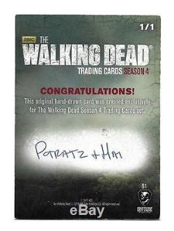 La Saison Walking Dead 4 Partie 2 Sketch Carte 1/1 Rick Grimes Artiste Potratz Hai