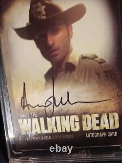 La carte d'autographe de The Walking Dead Andrew Lincoln en tant que shérif Rick Grimes A1 Zombies