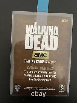 La saison 4 de The Walking Dead Andrew Lincoln en tant que Rick Grimes AL1 Carte d'autographe