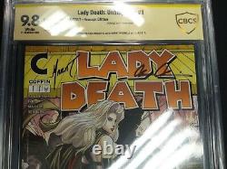 Lady Death Unholy Ruin #1 Walking Dead Hommage Edition Double Signé Cbcs 9,8 Ss