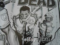 Le Sketch Walking Dead Art Original De Rick Grimes Laissant Mayberry Pas Cgc