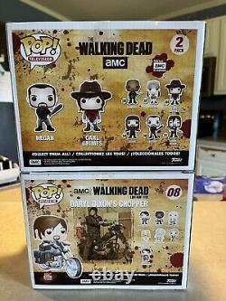 Les figurines Funko Pop de The Walking Dead: 2 Pk Negan & Carl Grimes et Daryl Dixon avec sa moto