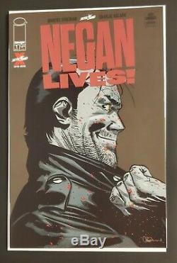 Negan Lives # 1 Feuille Rouge Variant Rare Dernière Marche Kirkman