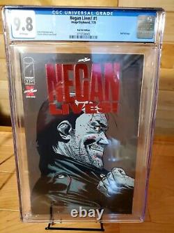 Negan Lives! # 1 Rouge Rubis Feuille Variant Cgc 9,8 Nm / Mt Rare 500 Seulement Dernière Marche