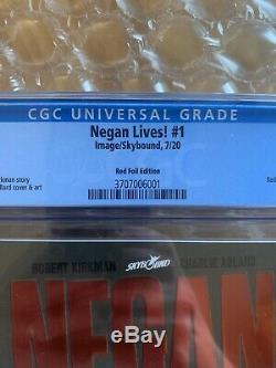 Negan Lives Foil Red Cgc 9.8 Les Navires Walking Dead Aujourd'hui