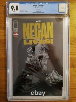 Negan Vit # 1 Cgc 9.8 Gold Foil Cover Retailer Incitatif Kirkman Walking Dead