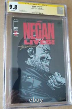 Negan Vit! #1 Walking Dead Cgc 9.8 Signé Par Robert Kirkman 1 Sur 50 Made