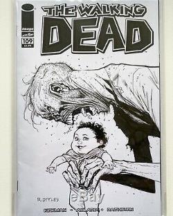 Ryan Ottley Croquis Original Art The Walking Dead Blank Sketchcover