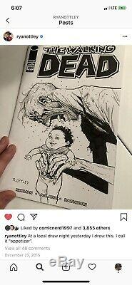 Ryan Ottley Croquis Original Art The Walking Dead Blank Sketchcover