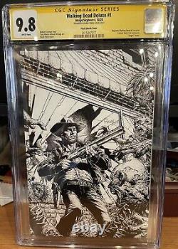 'THE WALKING DEAD DELUXE #1 FINCH b&w SKETCH COVER VARIANT Signé CGC 9.8 SS CVL' would be translated to French as: 'LE MORT QUI MARCHE DELUXE #1 FINCH b&w COUVERTURE SKETCH VARIANT Signé CGC 9.8 SS CVL'