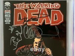 The Walking Dead # 100 2 Imprimer Cgc Ss 9.8 Amc Kirkman Adlard Sketch Negan