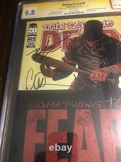 The Walking Dead 100 Cover A 1st Print Negan Cgc 9.8 Signé X2 Kirkman Adlard