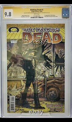 The translated title in French would be: Walking Dead #1 Cgc 9.8 Image 2003 Signé par Kirkman & Moore Super Esquisse