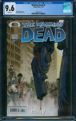 The translation of the title in French would be: 'The Walking Dead #4? CGC 9.6? Kirkman Moore 1ère édition Image Comic 2004'
