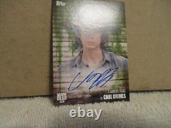 Topps The Walking Dead Saison 6 Chandler Riggs en tant que Carl Grimes Moule Auto 21/25