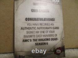 Topps The Walking Dead Saison 6 Chandler Riggs en tant que Carl Grimes Moule Auto 21/25