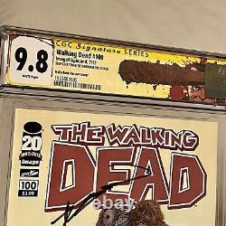 Walking Dead #100 Mcfarlane Variante Cgc 9.8 Ss Kirkman Signature Étiquette Retraitée