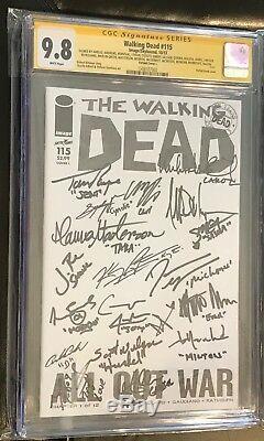 Walking Dead # 115 Cgc! Non Pharmacogénomique 9.8 Ss 32x Signé Par The Cast Of Walking Dead