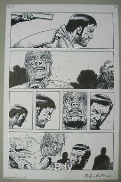 Walking Dead # 133 Pg 10 Dante Vs Whisperers A Révélé Charlie Adlard Art Original