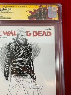 Walking Dead 163 Sketch Variante Cgc 9.8 Signé Par Kirkman 1500 Ratio Rick Étiquette
