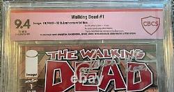 Walking Dead #1 10th Anniversary Edition Cbcs 9.4 Cast Signed Rare