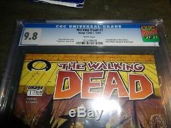 Walking Dead # 1 Cgc 9.8 1st Printing 1er Rick Grimes & Shane Nm / Mint Pages Blanches