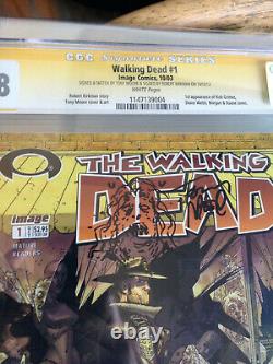 Walking Dead #1 Cgc 9.8 Ss Signé À La Fois Kirk Homme Et Tony Esquissé