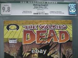 Walking Dead #1 Cgc 9.8 Wp Q Signé Robert Kirkman 1ère Application Rick Grimes