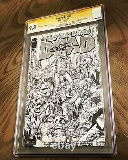 Walking Dead 1 Wizard Ny B&w Sketch Variante Cgc 9,8 Ss Signé Neal Adams Mint