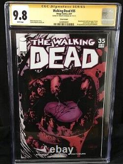 Walking Dead #35 Cgc 9.8 Erreur Story Print! Kirkman + Bonus Comic Signé