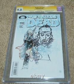 Walking Dead #7 Cgc 9.8 Série De Signature Charlie Adlard Sketch Comic Pages Blanches