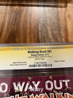 Walking Dead #81 Cgc 9.8 Signé Par Robert Kirkman