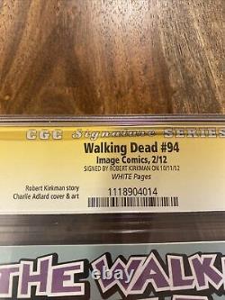 Walking Dead #94 Cgc 9.8 Signé Par Robert Kirkman