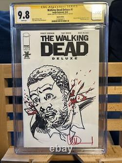 Walking Dead Deluxe #1 Signé Et Sketched Charlie Adlard