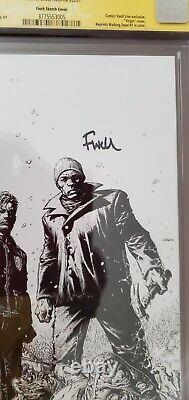 Walking Dead Deluxe #7 Cgc 9.8 Ss Signé Par Finch Virgin B&w Sketch Variante