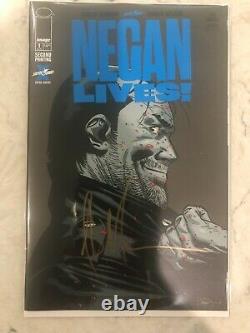 Walking Dead Negan Vit Jeffrey Dean Morgan #1 2e Impression Signée Autographiée