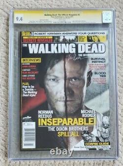 Walking Dead Official Magazine #3 Cgc 9.4 Ss Michael Rooker A Signé Merle Dixon