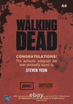 Walking Dead Saison 1 Carte Autographe A6 Steven Yeun Comme Glenn