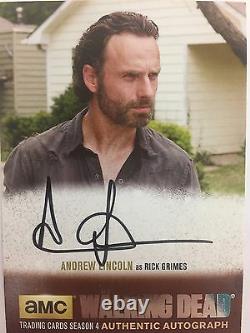 Walking Dead Saison 4 Partie 1 Andrew Lincoln Rick Grimes Silver Autograph Al1