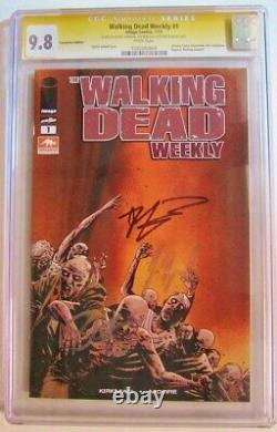 Walking Dead Weekly 1 Édition De La Convention Ss Cgc 9.8 Signé Kirkman Bernthal Yeun